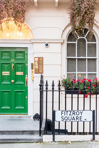 Exterior of Victorian office building in Fitzrovia